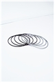 Set Of 8 Black Silver Bangles