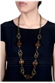 Caramel Glass Drops Chain Necklace