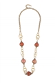Caramel Glass Drops Chain Necklace
