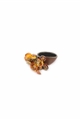 Brown Beads Cluster Single Strap Ring