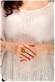 Amber Beads Cluster Ring