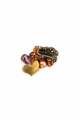 Brown Beads Cluster Heart Charm Ring