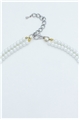 Duo Pearl Strand Diamante Pendant Necklace