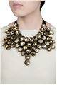 Live Your Fantasy Gold Crystal Statement Bib Necklace