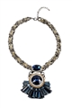 Tiger On A Gold Chain Crystal Pendant Necklace