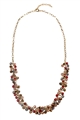 Prohibition Era Red Tone Glass Beads Long Necklace