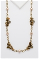 Soul Searcher Topaz Pearl Gold Link Long Necklace