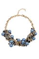 Star Gazer Blue Crystal Pearl Statement Necklace