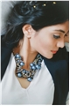 Star Gazer Blue Crystal Pearl Statement Necklace