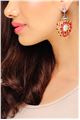 Pearl Drop Diamante Statement Hoop Earrings