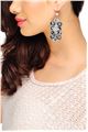 Grey Velvet Cocktail Crystal Studded Earrings