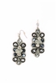 Grey Velvet Cocktail Crystal Studded Earrings
