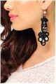 Black Velvet Crystal and Pearl Studded Earrings