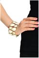 Stretch White Glass Stone Cuff Bracelet