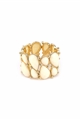 Stretch White Glass Stone Cuff Bracelet