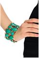 Stretch Green Glass Stone Cuff Bracelet