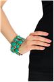 Stretch Green Glass Stone Cuff Bracelet