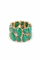 Stretch Green Glass Stone Cuff Bracelet