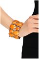 Stretch Orange Glass Stone Cuff Bracelet