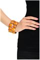 Stretch Orange Glass Stone Cuff Bracelet
