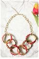 Merlot Interlocked Loops Resin Red Necklace