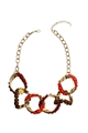 Merlot Interlocked Loops Resin Red Necklace