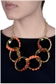 Merlot Interlocked Loops Resin Red Necklace