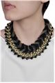 Shades of grey Glass Bead Collar Necklace