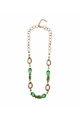 Green Apple Glass Bead Briolette Long Necklace