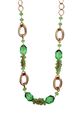 Green Apple Glass Bead Briolette Long Necklace