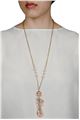 Blushing Mimosa Pink Glass Bead Pendant Necklace