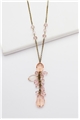 Glass Bead Blushing Mimosa  Pendant Necklace