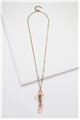 Glass Bead Blushing Mimosa  Pendant Necklace