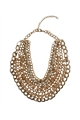 Fields Of Gold Layered Glass Bead Statement Necklace