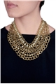Fields Of Gold Layered Glass Bead Statement Necklace