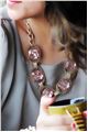 Blush Empress Pink Square Crystals Necklace