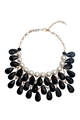Showstopper Night Out Black Pearl Crystal Drop Statement Necklace