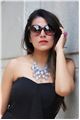 Blue Ice Chandelier Crystal Drops Statement Necklace