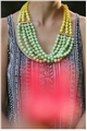 Drops Of Absinthe Yellow Green Resin Bead Chunky Necklace