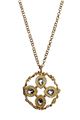 Gold Wreath Oversized Metal Pendant Necklace