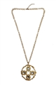 Gold Wreath Oversized Metal Pendant Necklace
