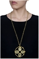 Gold Wreath Oversized Metal Pendant Necklace