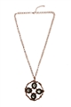 Rose Gold Wreath Oversized Metal Pendant Necklace