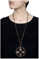 Rose Gold Wreath Oversized Metal Pendant Necklace