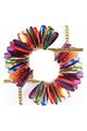 Drops Of Rainbow Cracked Bead Effect Bib Necklace