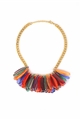 Drops Of Rainbow Cracked Bead Effect Bib Necklace