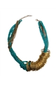 Spinning Around Turquoise Resin Beads Gold Ring Necklace