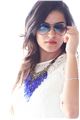 Electric Blue Cracked Glass Bead Effect Chandelier Necklace