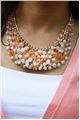 Sunkissed Layered Glass Beads Champagne Necklace