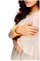 Flame Orange Square Resin Bangle